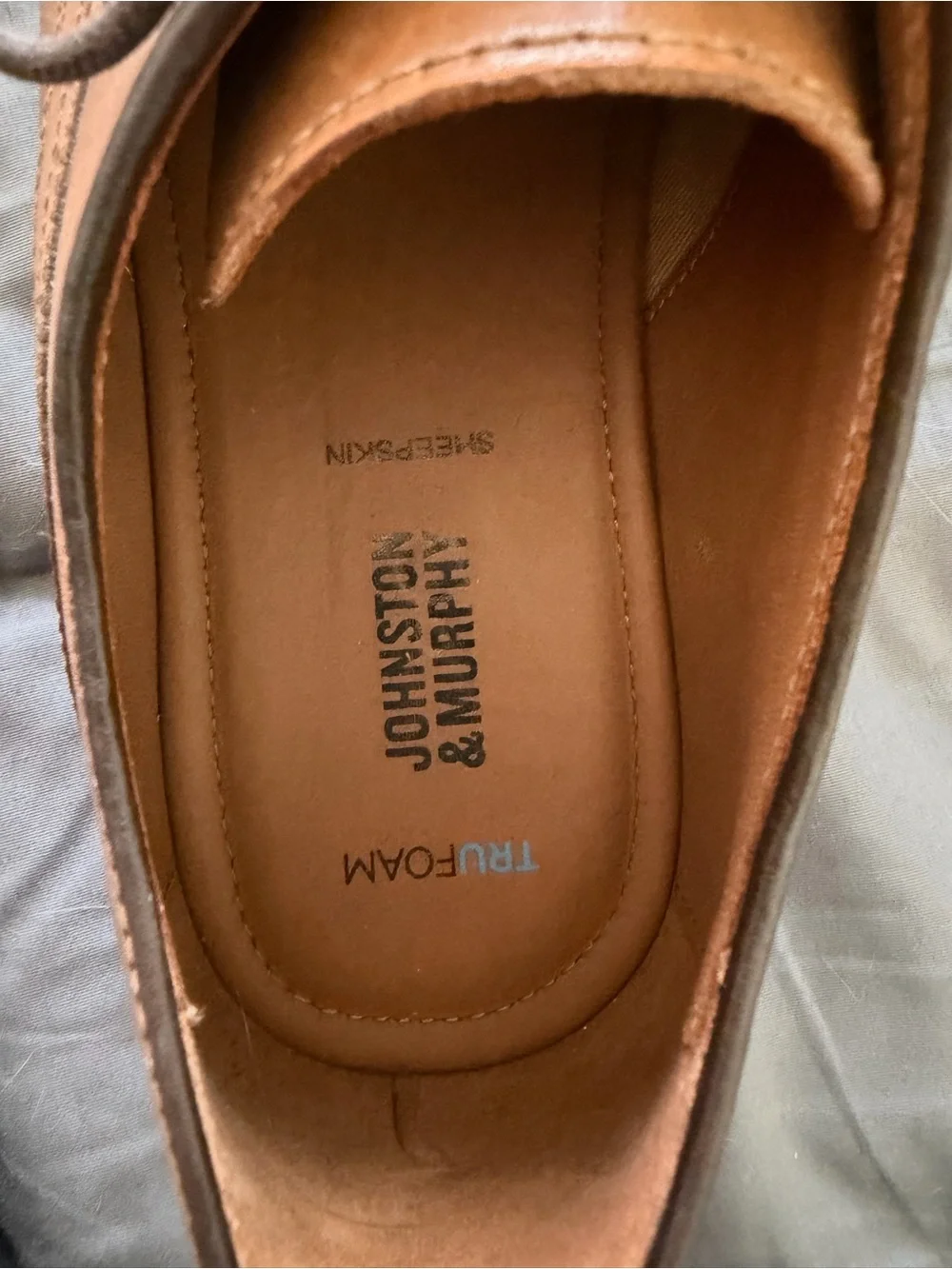 Johnston & Murphy Tan Leather Derby Lace-Up Shoes size 9 1/2 M